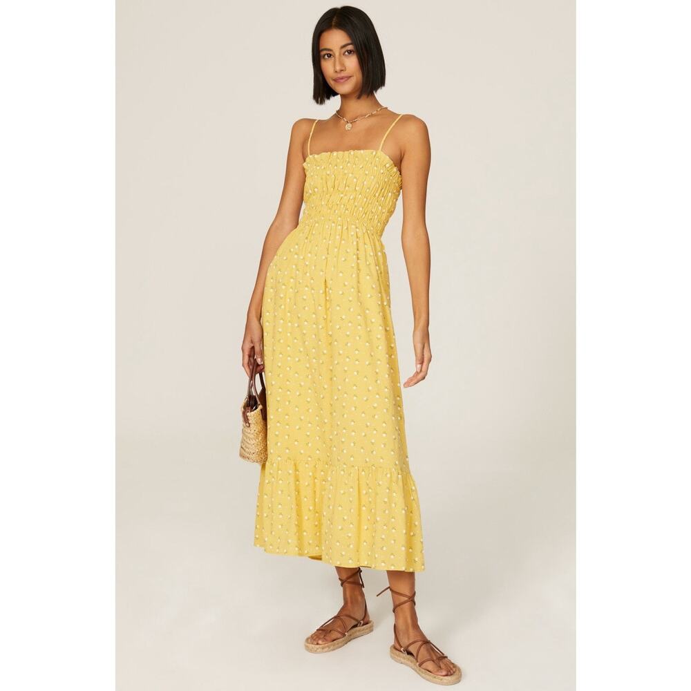 Line + Dot Hailee Midi Dress in Yellow SZ S